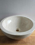 Round Beige Marble Stone Basin 04 | Pre Order