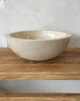 Round Beige Marble Stone Basin 05