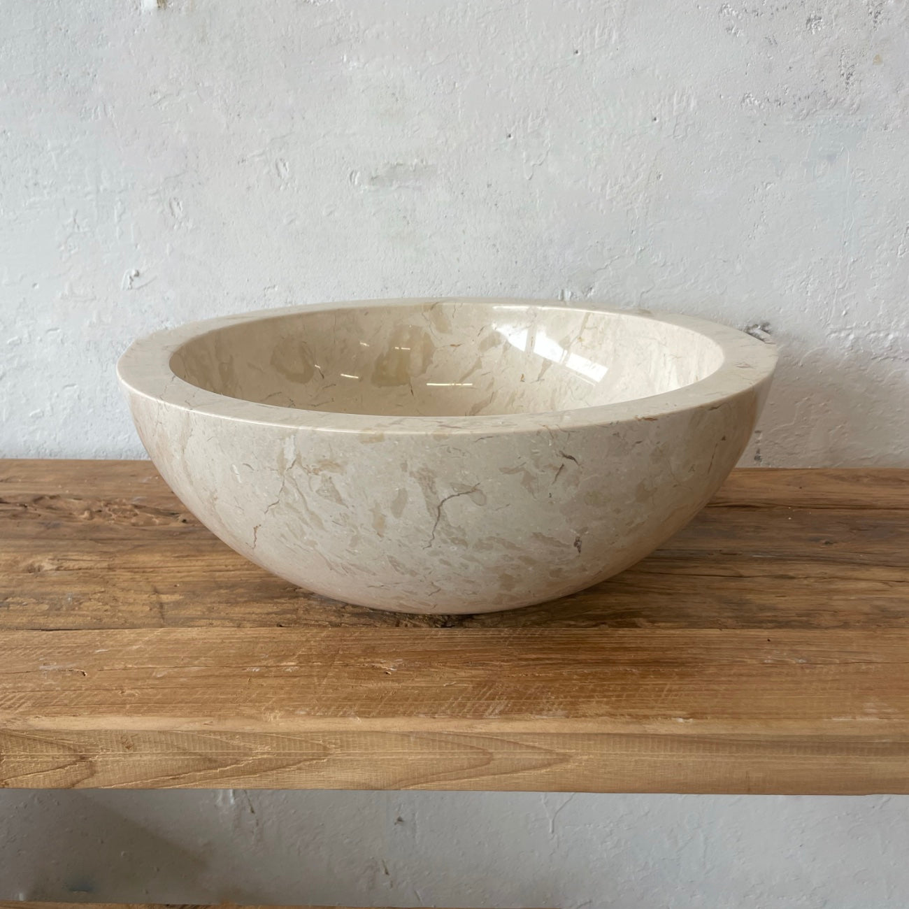 Round Beige Marble Stone Basin 06