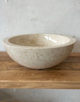 Round Beige Marble Stone Basin 06