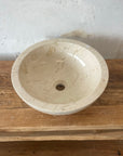 Round Beige Marble Stone Basin 07