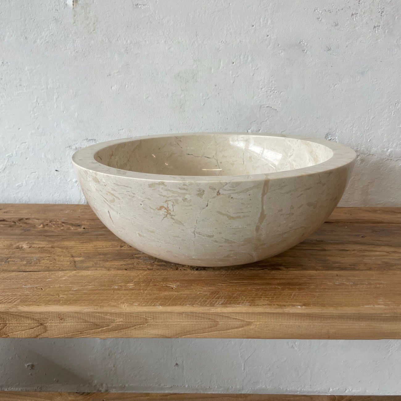 Round Beige Marble Stone Basin 08