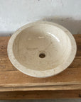 Round Beige Marble Stone Basin 08