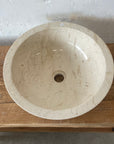 Round Beige Marble Stone Basin 09