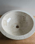 Round Beige Marble Stone Basin 10