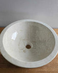 Round Beige Marble Stone Basin 07 | Pre Order