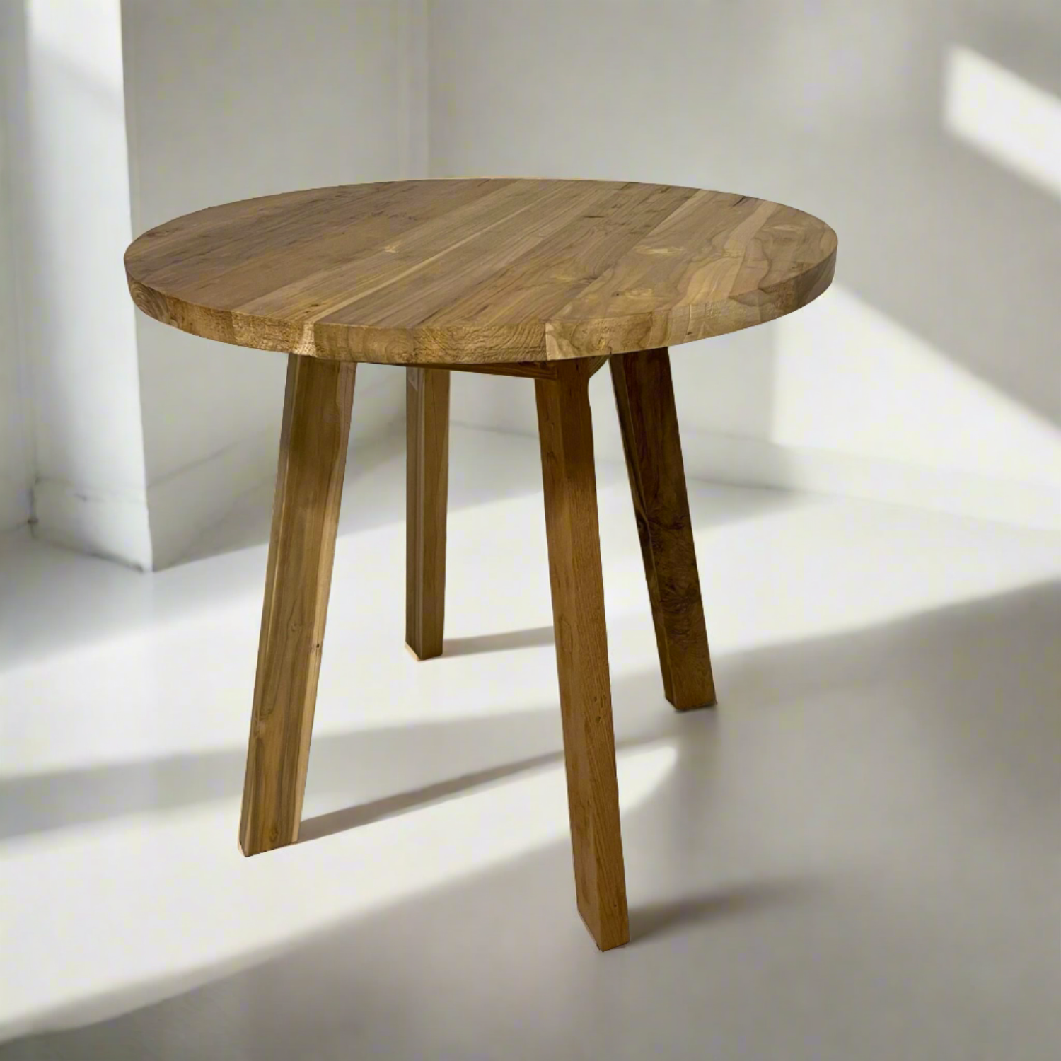 Round Cafe Teak Dining Table 80cm Dia
