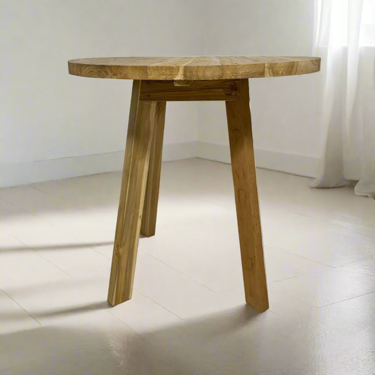 Round Cafe Teak Dining Table 80cm Dia