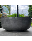 Round Concrete Terrazzo Stone Bath 1500mm - Mid Grey
