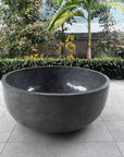 Round Concrete Terrazzo Stone Bath 1500mm - Mid Grey