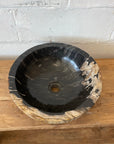 Round Fossilised Wood Basin 01
