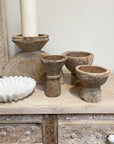 Round Indian Wooden Seeder Candle Holder - Assorted Designs