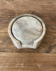 Round Onyx Stone Coaster - Set of 4