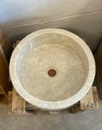 Round Ribbed Marble Stone Basin 04