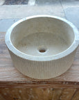 Round Ribbed Marble Stone Basin