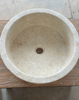Round Ribbed Marble Stone Basin