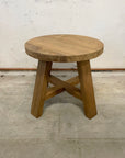 Round Rustic Teak Coffee Table 50cm