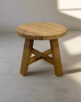 Round Rustic Teak Coffee Table 50cm
