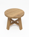 Round Rustic Teak Coffee Table 50cm