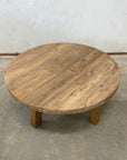 Round Rustic Teak Coffee Table 90cm