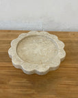 Round Scallop Marble Stone Tray 25cm Dia