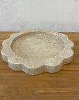 Round Scallop Marble Stone Tray 25cm Dia