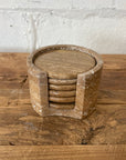Round Travertine Coaster - Set of 6