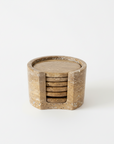 Round Travertine Coaster - Set of 6