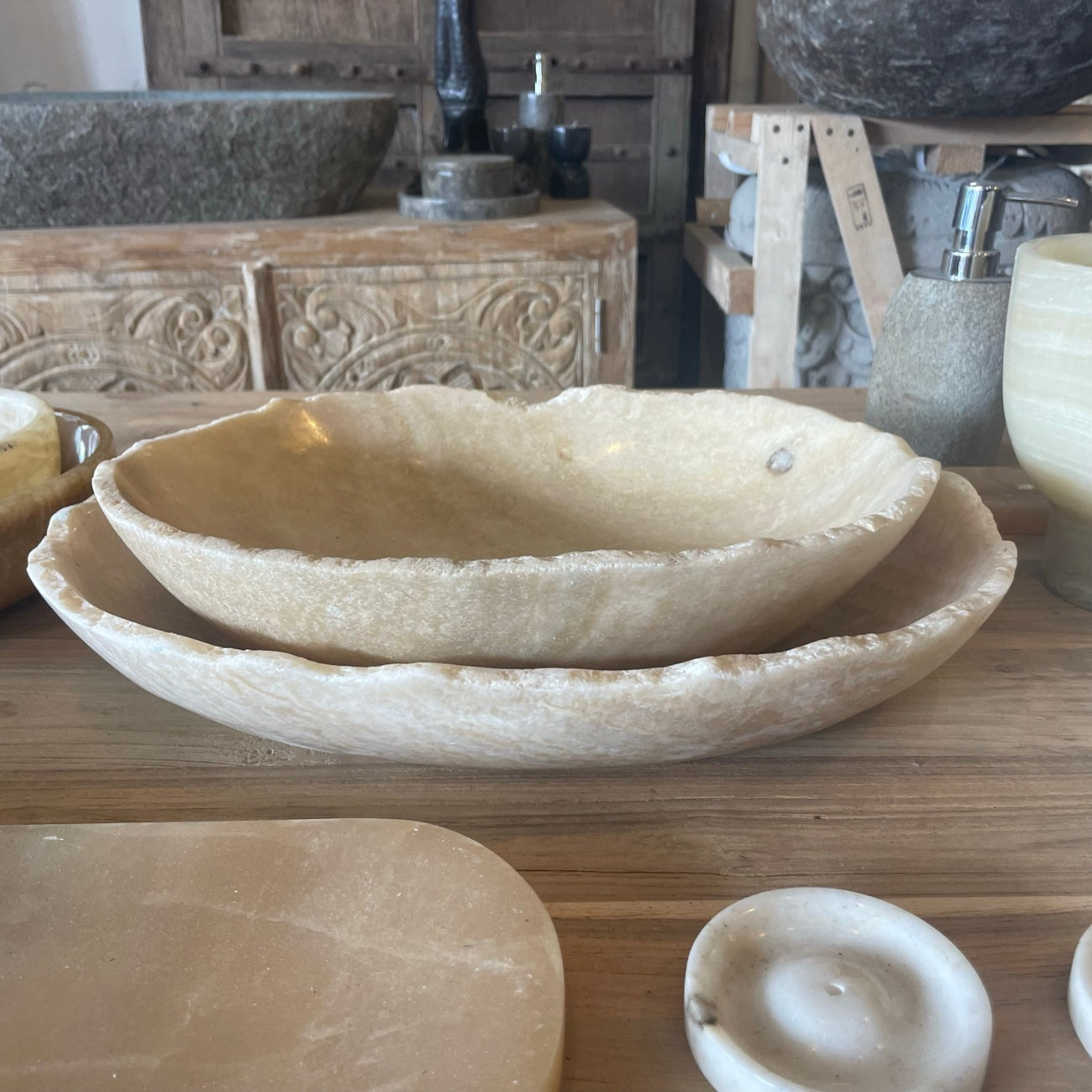 Rugged Onyx Stone Bowl - Large