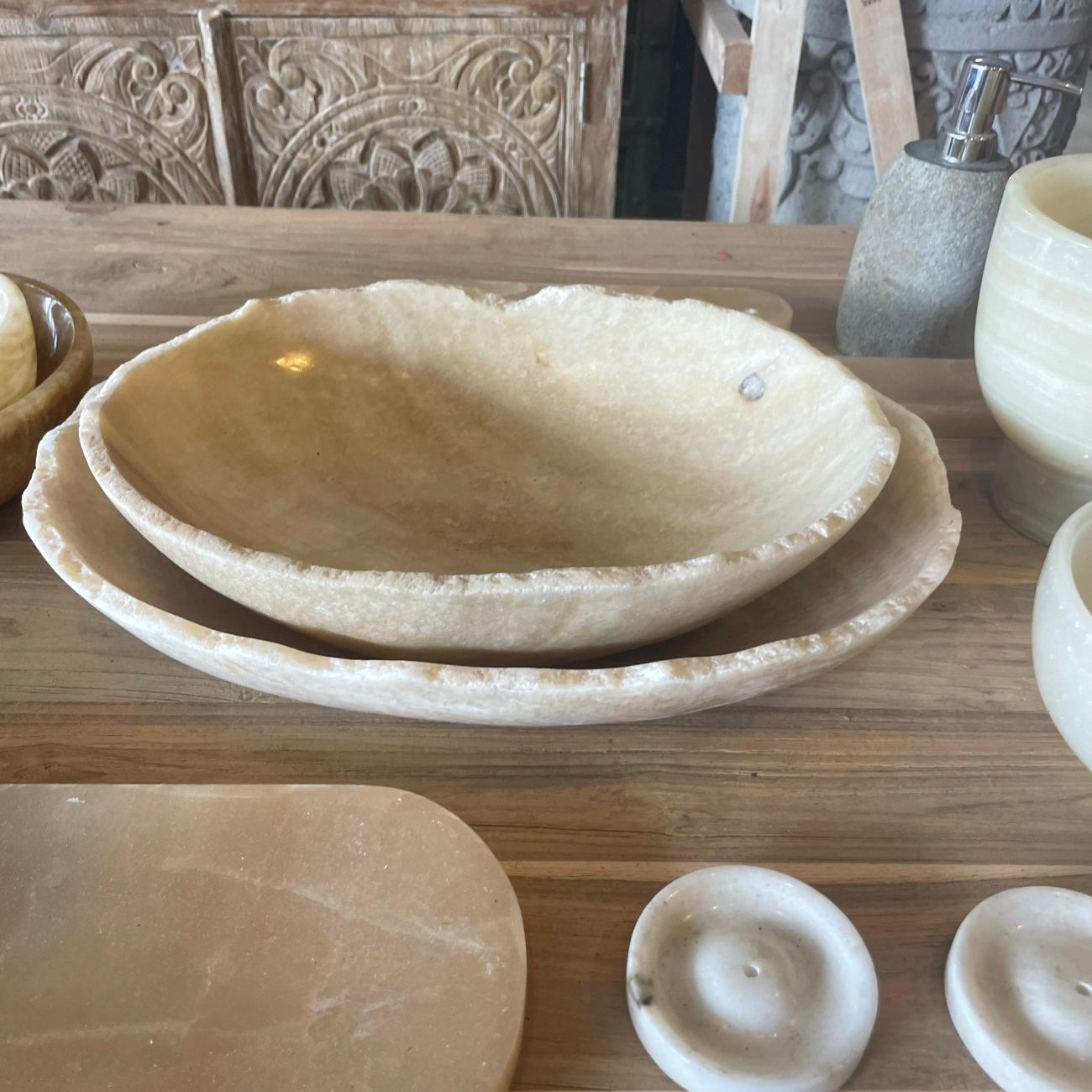 Rugged Onyx Stone Bowl - Large