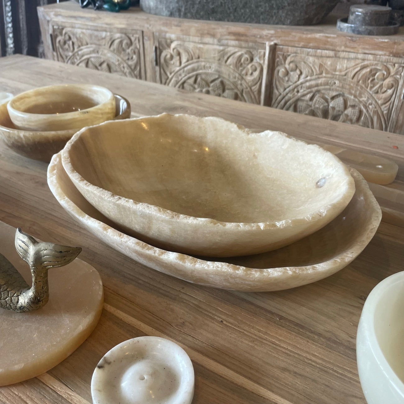Rugged Onyx Stone Bowl - Large
