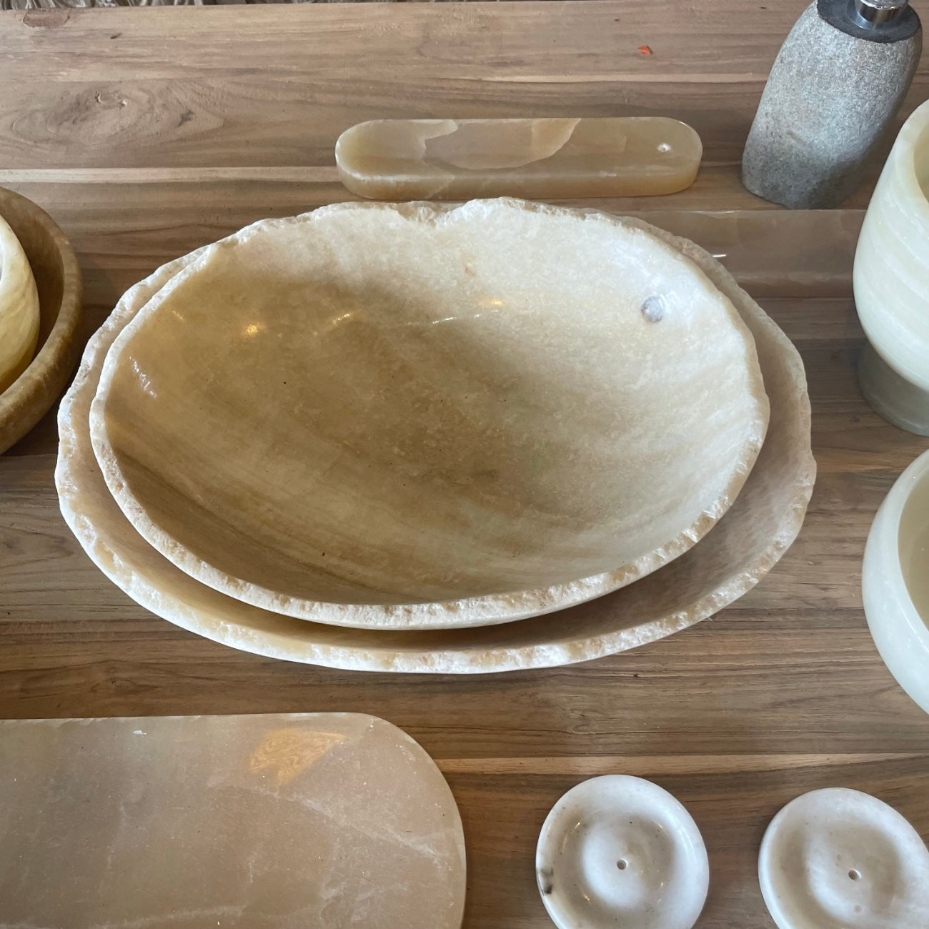 Rugged Onyx Stone Bowl - Large