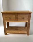 Rustic Teak 2 Drawer Console Vanity - 90cm Length