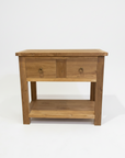 Rustic Teak 2 Drawer Console Vanity - 90cm Length