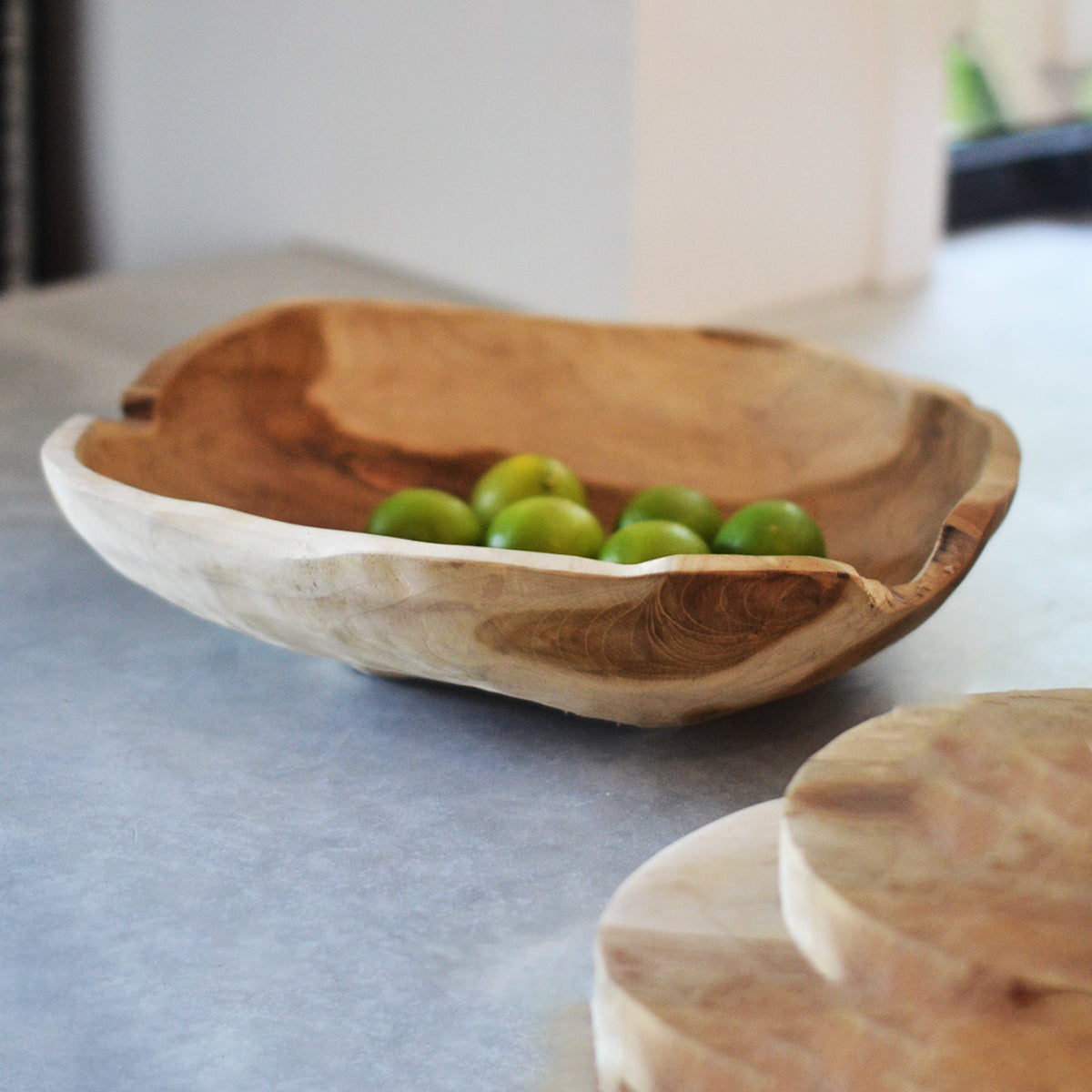 Large Rustic Teak Timber Bowl