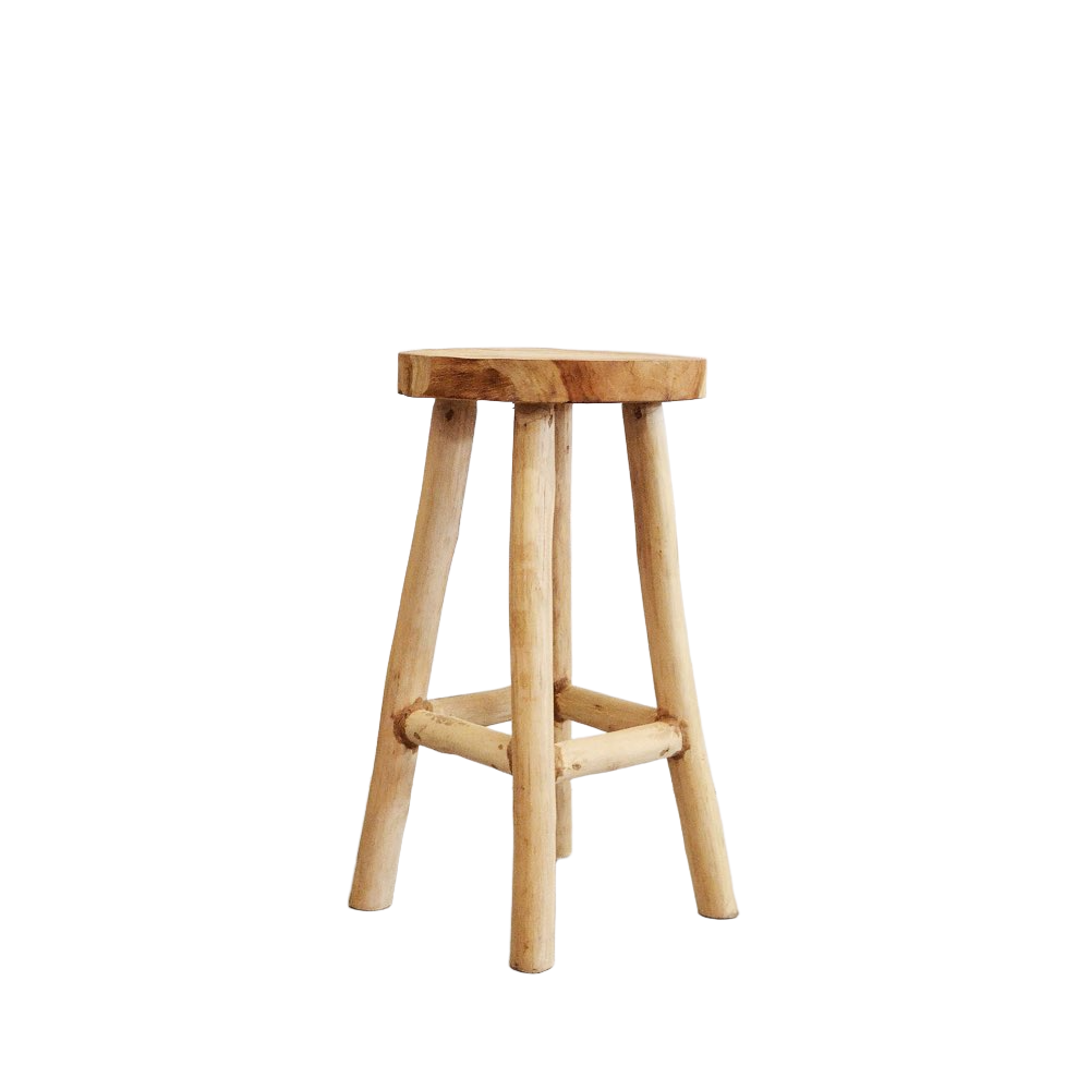 Large Cabana Rustic Teak Counter Stool 64cm