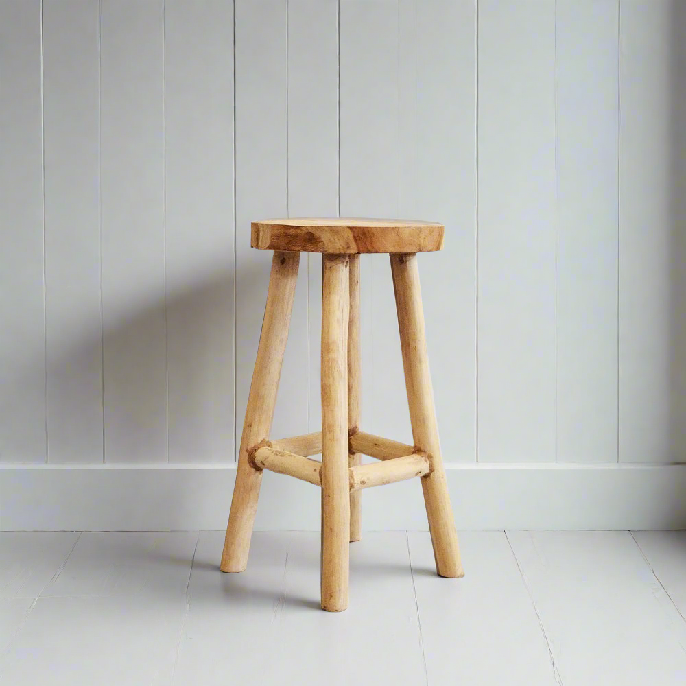 Large Cabana Rustic Teak Counter Stool 64cm