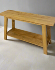 Rustic Teak Shelf Console Table - 150cm Length
