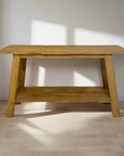 Rustic Teak Shelf Console Table - 150cm Length