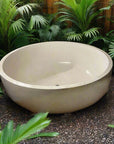 Round Concrete Terrazzo Stone Bath 1500mm - Sandy White