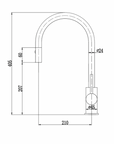 Otus Pull Out Gooseneck Sink Mixer - Brushed Gold