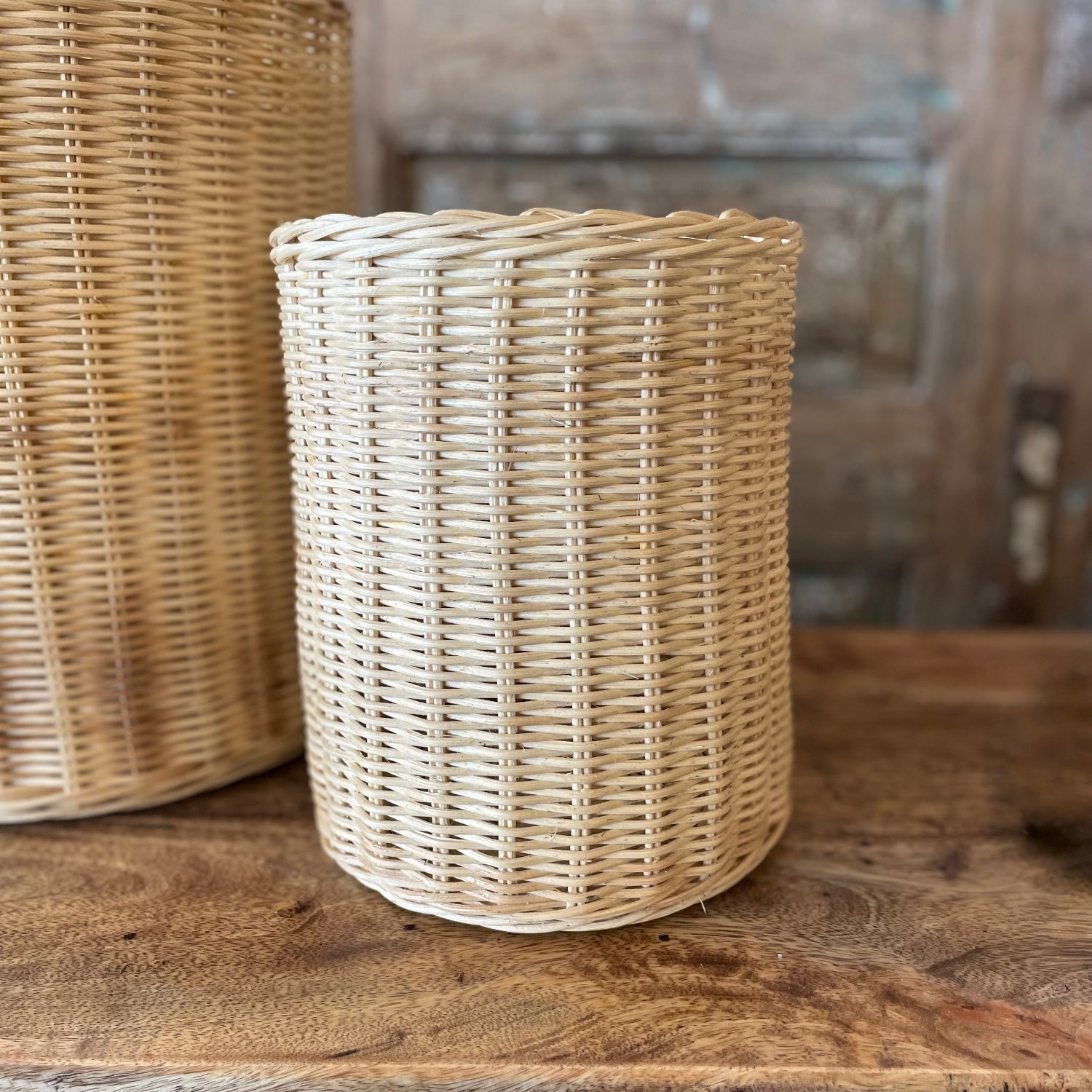Small Woven Wicker Vase