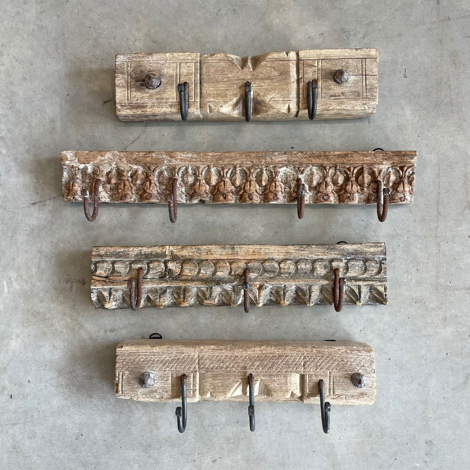 Small Vintage Indian Timber Wall Hooks – Paradise Living
