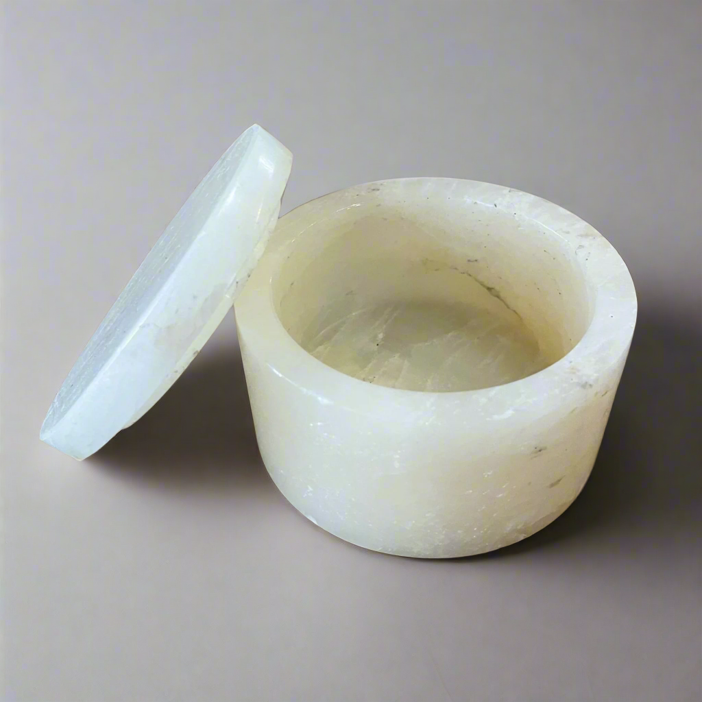 Small Round Onyx Stone Canister