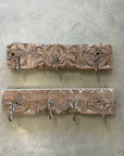 Small Vintage Indian Timber Wall Hooks