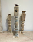 Tall Carved Indian Candle Stands - Assorted Designs
