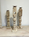 Tall Carved Indian Candle Stands - Assorted Designs