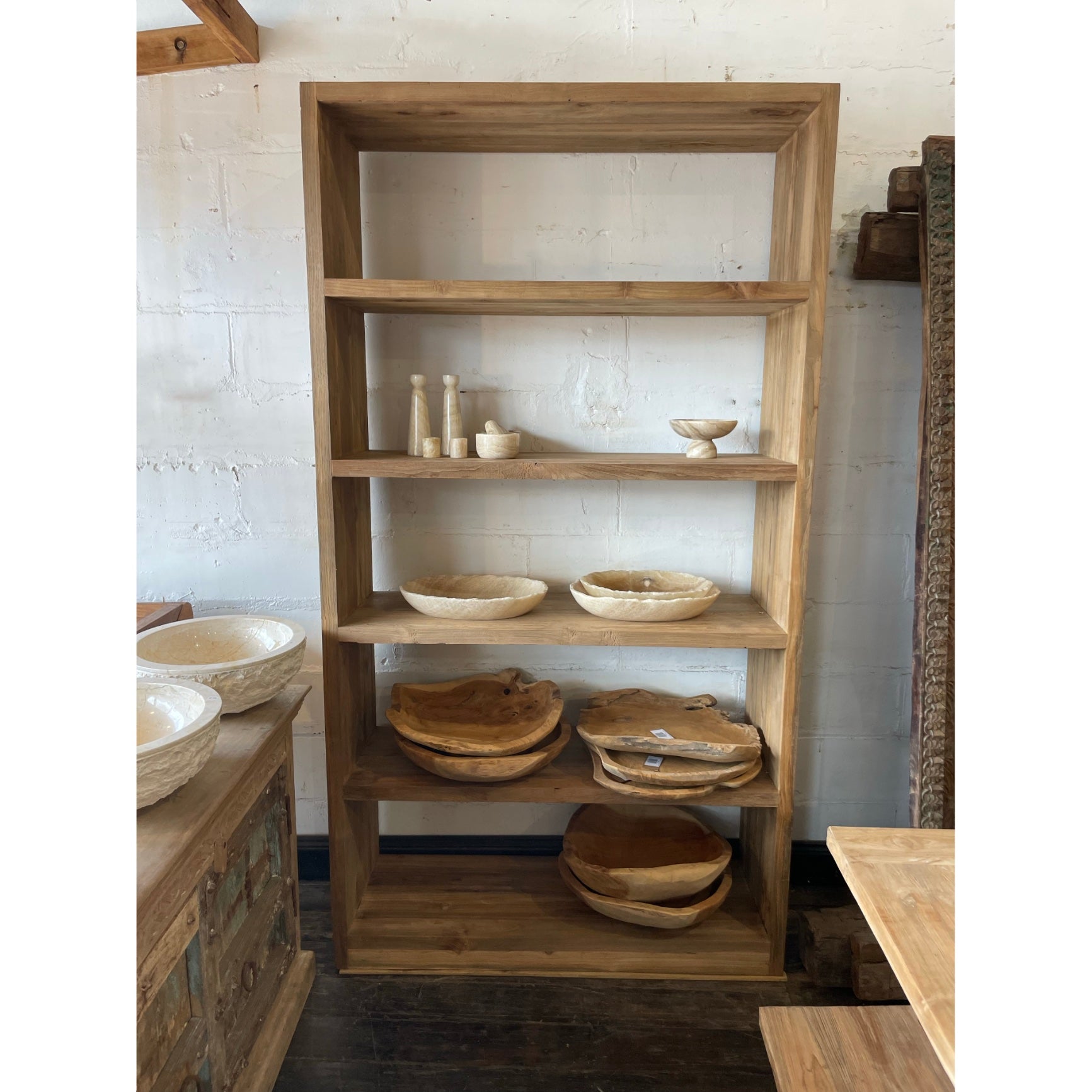 Teak Book Shelf 120 x 40 x 220cm