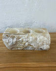 Triple Natural Onyx Stone Tealight Candle Holder