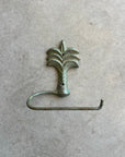 Tropical Palm Aged Brass Toilet Roll Holder